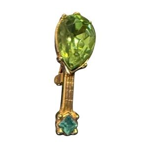 Unmark Peridot Elegant Green and Gold Women's Jewelry Brooch